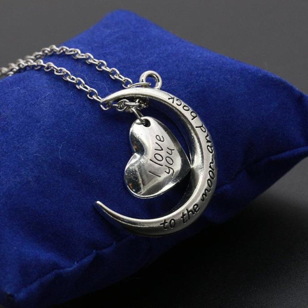 Couple Necklace I Love You Moon Heart Love Necklace Clavicle Chain Boho Chic